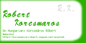 robert korcsmaros business card