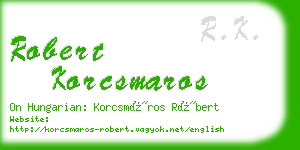 robert korcsmaros business card